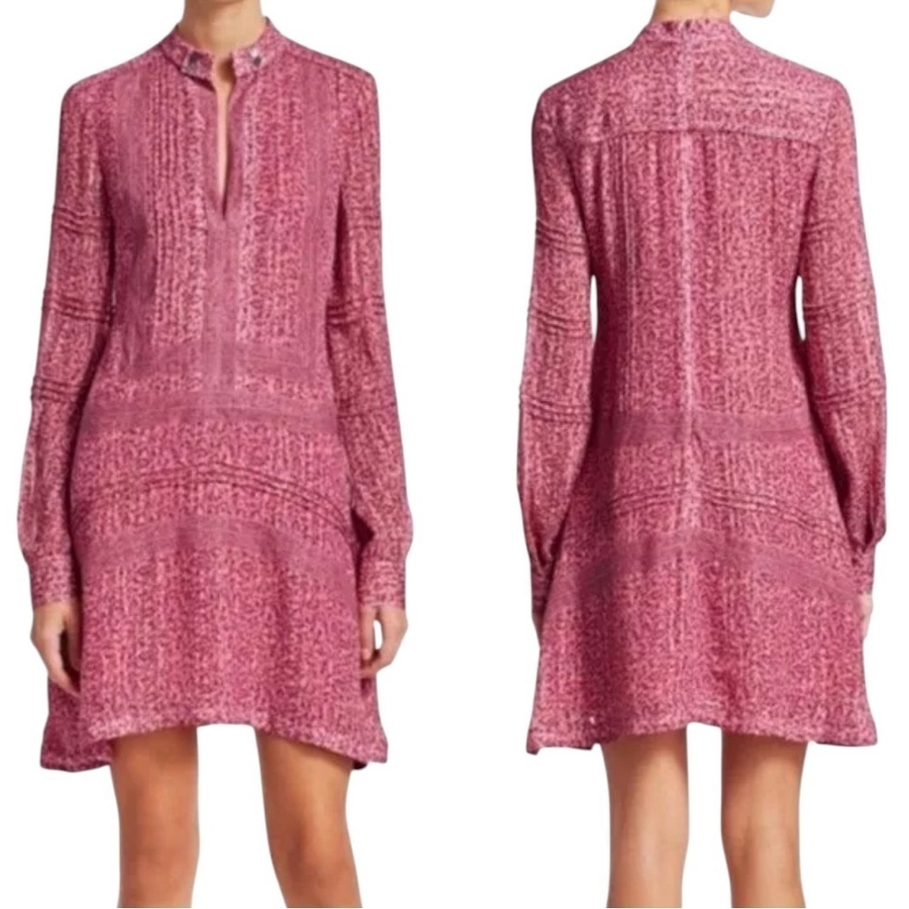 Derek Lam 10 Crosby Pink Floral Lace Detail Sheath Dress Size 6